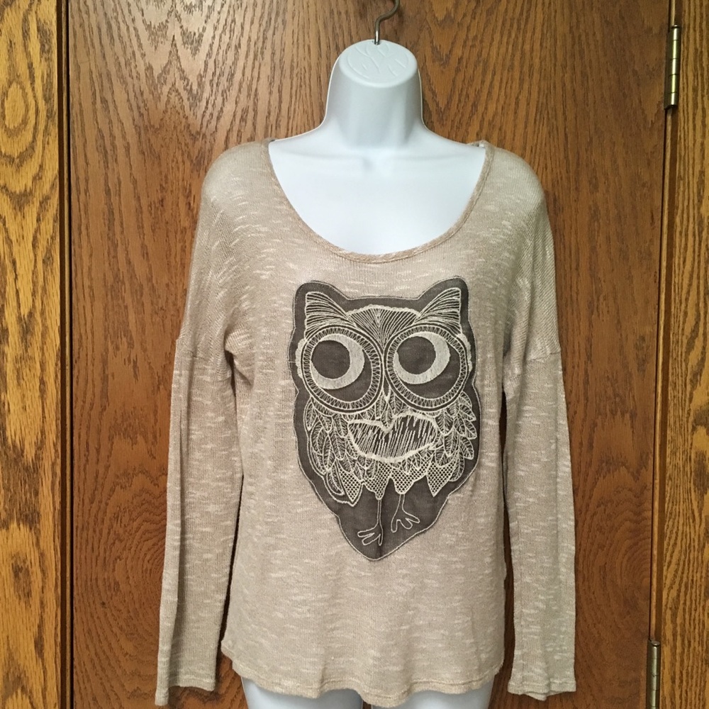 Free Kisses Lightweight Owl Knit Sweater